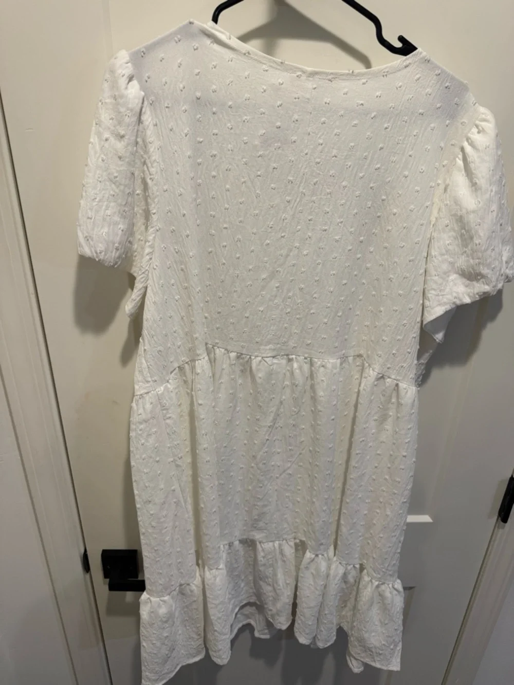 52seven White Swiss Dot Puff-Sleeve Tiered Dress - Picture 2 of 6